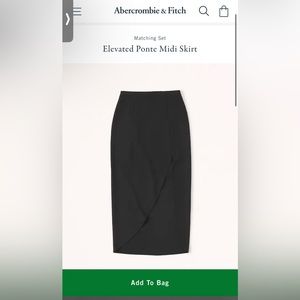 Abercrombie & Fitch Elevated Ponte Midi Skirt